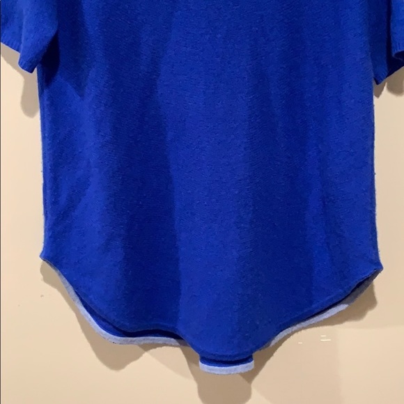 White + Warren Blue Short Sleeved Cashmere Sweater - Women’s Size Small - Picture 6 of 7
